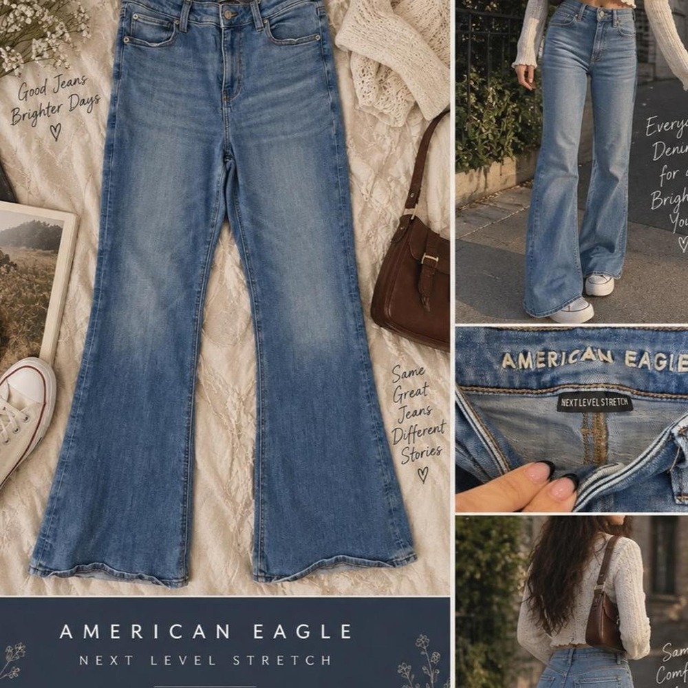 American Eagle Next Level Stretch High Rise Flare Jeans